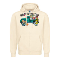 Sandshell Happy Easter truck Zipper Hoodie - CowhideDigitalArt