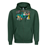 Sports Green Happy Easter truck Zipper Hoodie - CowhideDigitalArt