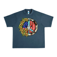 Midnight Navy Peace sign Urban Heavy Tee - JahusDesignShop
