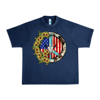 Navy Peace sign Urban Heavy Tee - JahusDesignShop