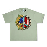 Oil Green Peace sign Urban Heavy Tee - JahusDesignShop