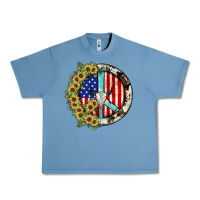 Pebble Blue Peace sign Urban Heavy Tee - JahusDesignShop