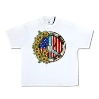 White Peace sign Urban Heavy Tee - JahusDesignShop