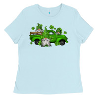 Baby Blue st patrick's gnomes farm truck Ladies Tee - Jasminsmagicworld