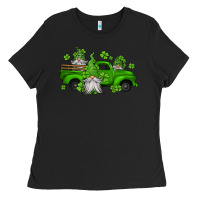 Black st patrick's gnomes farm truck Ladies Tee - Jasminsmagicworld