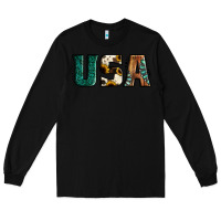 Black usa basic bold font western Long Sleeve Tee - Jasminsmagicworld