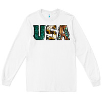 White usa basic bold font western Long Sleeve Tee - Jasminsmagicworld