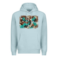 Blue Mist Cowhide Turquoise Glitter Premium Hoodie - FaDigitalArtStudio