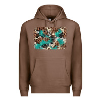 Chestnut Cowhide Turquoise Glitter Premium Hoodie - FaDigitalArtStudio