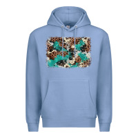 Colony Blue Cowhide Turquoise Glitter Premium Hoodie - FaDigitalArtStudio