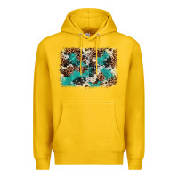 Lemon Cowhide Turquoise Glitter Premium Hoodie - FaDigitalArtStudio