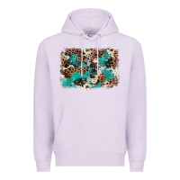 Lilac Cowhide Turquoise Glitter Premium Hoodie - FaDigitalArtStudio