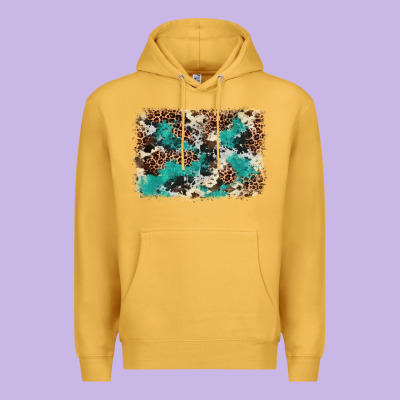 Cowhide Turquoise Glitter Premium Hoodie Designed By Fadigitalartstudio