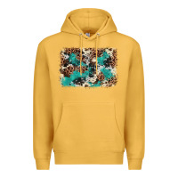 Mustard Cowhide Turquoise Glitter Premium Hoodie - FaDigitalArtStudio