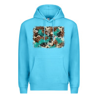 Ocean Blue Cowhide Turquoise Glitter Premium Hoodie - FaDigitalArtStudio