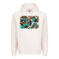 Pale Pink Cowhide Turquoise Glitter Premium Hoodie - FaDigitalArtStudio
