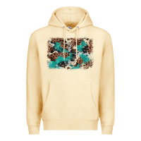 Pina Colada Cowhide Turquoise Glitter Premium Hoodie - FaDigitalArtStudio