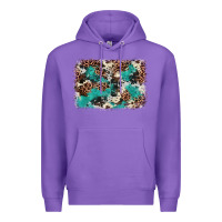 Purple Cowhide Turquoise Glitter Premium Hoodie - FaDigitalArtStudio