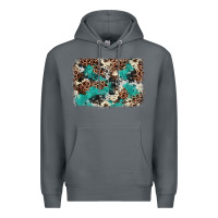 Rock Cowhide Turquoise Glitter Premium Hoodie - FaDigitalArtStudio
