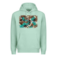 Seafoam Cowhide Turquoise Glitter Premium Hoodie - FaDigitalArtStudio