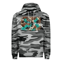 Slate Camo Cowhide Turquoise Glitter Premium Hoodie - FaDigitalArtStudio