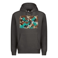Smoke Cowhide Turquoise Glitter Premium Hoodie - FaDigitalArtStudio