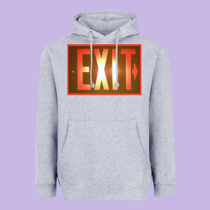 Exit Sign   Hippie Heavyweight Hoodie Designed By Lanvoart