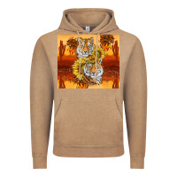 Vintage Coffee tigers with scratches Vintage Hoodie - TumblerDesignByShophia