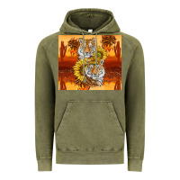 Vintage Olive tigers with scratches Vintage Hoodie - TumblerDesignByShophia