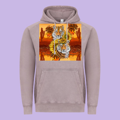 Tigers With Scratches Vintage Hoodie Designed By Tumblerdesignbyshophia