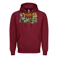 Burgundy happy camper Zipper Hoodie - CowhideDigitalArt