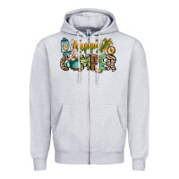 Heather Grey happy camper Zipper Hoodie - CowhideDigitalArt