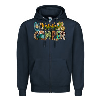 Navy happy camper Zipper Hoodie - CowhideDigitalArt