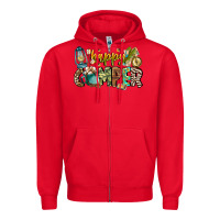 Red happy camper Zipper Hoodie - CowhideDigitalArt