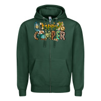 Sports Green happy camper Zipper Hoodie - CowhideDigitalArt