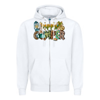 White happy camper Zipper Hoodie - CowhideDigitalArt