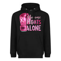Black Breast cancer no one fights alone boxing Heavyweight Hoodie - Artiststas