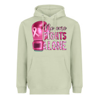 Matcha Breast cancer no one fights alone boxing Heavyweight Hoodie - Artiststas