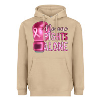 Mushroom Breast cancer no one fights alone boxing Heavyweight Hoodie - Artiststas