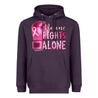Plum Breast cancer no one fights alone boxing Heavyweight Hoodie - Artiststas