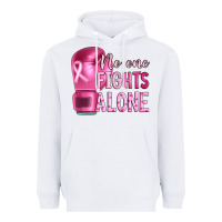 White Breast cancer no one fights alone boxing Heavyweight Hoodie - Artiststas