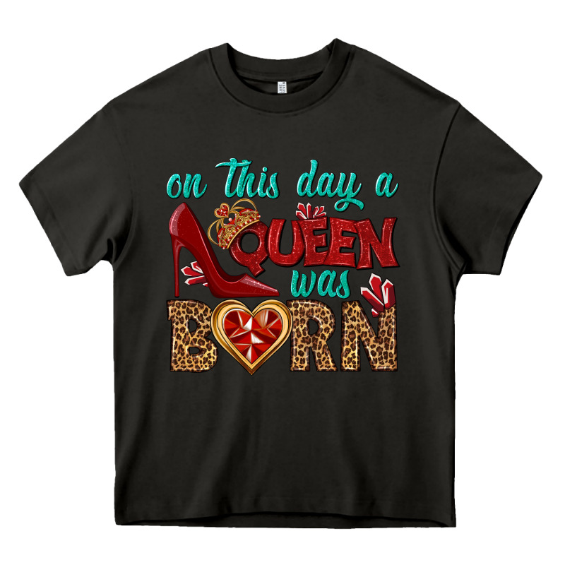 On This Day A Queen Was Born Heavy Core Tee by BundleAndBundleShop | Teevron