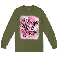 Army Green stronger than the storm Long Sleeve Tee - CowGirlArtShop