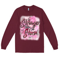 Burgundy stronger than the storm Long Sleeve Tee - CowGirlArtShop