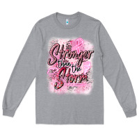 Heather Grey stronger than the storm Long Sleeve Tee - CowGirlArtShop