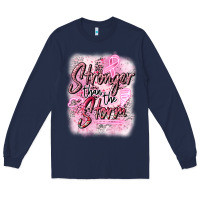 Navy stronger than the storm Long Sleeve Tee - CowGirlArtShop