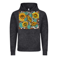Vintage Black turquoise sunflowers with gemstones Vintage Hoodie - TumblerDesignByShophia