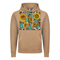 Vintage Coffee turquoise sunflowers with gemstones Vintage Hoodie - TumblerDesignByShophia