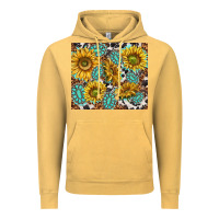 Vintage Mustard turquoise sunflowers with gemstones Vintage Hoodie - TumblerDesignByShophia