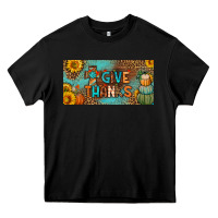 Black give thanks license plate Heavy Core Tee - BundleAndBundleShop
